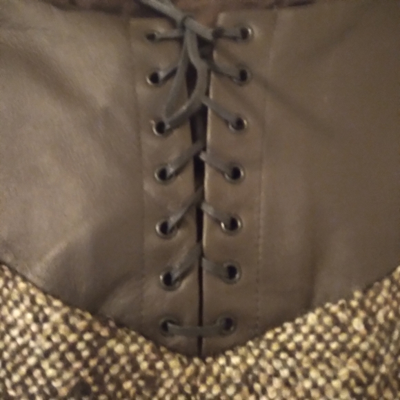 Philippe Adec Paris Wool Tweed Lace up Skirt Size 4 - Picture 8 of 16